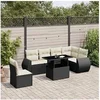 Image de Salon de jardin modulable - 7 pièces - Rotin - 2 personnes - Noir - 62 x 62 x 69 cm