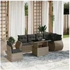 Image de Salon de jardin modulable rotin gris 7 pieces x 70 x 69