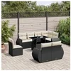 Image de Salon de jardin modulable rotin noir 9 pieces x 70 x 69