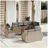 Image de Salon de jardin modulable beige rotin 9 pieces 62 x 62 x 69 cm 8 personnes