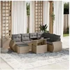 Image de Salon de jardin modulable rotin 7 personnes beige 62 x 62 x 69 cm 8 pieces