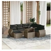 Image de Salon de jardin modulable rotin 8 pieces 7 personnes 62 x 62 x 69 cm gris