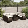 Image de Salon de jardin modulable resine tressee marron 10 pieces x 70 x 69 9 personnes