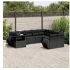 Image de Salon de jardin modulable rotin noir 10 pieces x 70 x 69 9 personnes