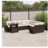 Image de Salon de jardin modulable 9 personnes 10 pieces marron 62 x 62 x 69 cm resine tressee