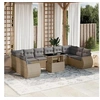 Image de Salon de jardin modulable beige 11 pieces rotin 62 x 62 x 69 cm 10 personnes