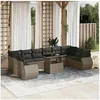 Image de Salon de jardin modulable rotin gris 11 pieces x 70 x 69 10 personnes