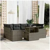 Image de 6 personnes 7 pieces resine tressee salon de jardin modulable x 83 x 69 gris