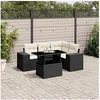 Image de Salon de jardin modulable rotin noir 5 pieces 62.0 x 62 x 69