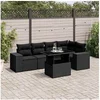 Image de Salon de jardin modulable rotin noir 6 pieces 62.0 x 62 x 69