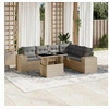 Image de Salon de jardin avec coussins 7 pcs beige résine tressée 3269189