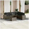 Image de Salon de jardin modulable 7 pieces rotin gris 62 x 62 x 69 cm 6 personnes