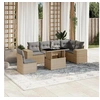 Image de Salon de jardin modulable resine tressee 7 pieces beige 62 x 62 x 69 cm