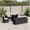 Image de Salon de jardin modulable resine tressee noir 9 pieces x 83 x 69