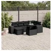 Image de Salon de jardin modulable rotin noir 7 pieces 62.0 x 62 x 69