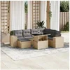 Image de Salon de jardin modulable 8 pieces resine tressee beige 62 x 62 x 69 cm