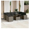 Image de Salon de jardin modulable 10 pièces - Rotin gris - 9 personnes - Table extensible