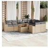 Image de Salon de jardin modulable beige 10 pieces rotin 62 x 62 x 69 cm