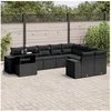 Image de Salon de jardin modulable rotin noir 10 pieces 62.0 x 62 x 69