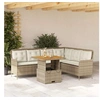 Image de Salon de jardin resine tressee beige 2 pieces 80.0 x 80 x 71 6 personnes
