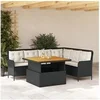 Image de Canapés de jardin 2 pcs avec coussins Noir Résine tressée, ensemble de canapés d'extérieur, salon de jardin, ensemble 3262083