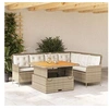 Image de Salon de jardin resine tressee beige 2 pieces 6 personnes
