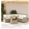 Image de Salon de jardin beige 2 pieces resine tressee 90.0 x 55 x 71 cm 6 personnes