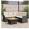 Image de Ensembles de bancs, canapés et tables de jardin resine tressee noir 4 pieces 80.0 x 80 x 71