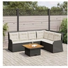 Image de Salon de jardin resine tressee noir 5 pieces 67 x 67