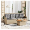 Image de Salon de jardin avec coussins 3 pcs beige résine tressée, ensemble de canapé de jardin, ensemble de salon de jardin, ensemble de canapé en résine