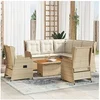 Image de Salon de jardin avec coussins 6 pcs beige résine tressée 3262470