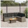 Image de Resine tressee 5 pieces gris Ensembles de bancs. canapes et tables de jardin 110.0 x 67.0 x 71