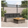 Image de Salon de jardin avec coussins 3 pcs gris résine tressée