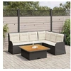 Image de Salon de jardin resine tressee noir 5 pieces 110.0 x 110 x 71