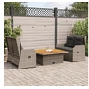 Image de Salon de jardin 3 pcs avec coussins Gris Résine tressée, ensemble de canapé de jardin, ensemble de salon de jardin, ensemble de canapé en résine