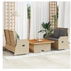 Image de Salon de jardin avec coussins 3 pcs beige résine tressée, ensemble de canapé de jardin, ensemble de salon de jardin, ensemble de canapé en résine