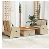 Image de Salon de jardin resine tressee 3 pieces beige 110.0 x 110 x 71 cm