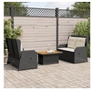 Image de Salon de jardin 3 pcs avec coussins Noir Résine tressée, ensemble de canapé de jardin, ensemble de salon de jardin, ensemble de canapé en résine