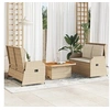 Image de Salon de jardin avec coussins 3 pcs beige résine tressée, ensemble de canapé de jardin, ensemble de salon de jardin, ensemble de canapé en résine