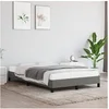 Image de Cadre de lit sans matelas gris foncé 120x190 cm tissu 3269606