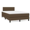 Image de Sommier à Lattes de Lit avec Matelas, Lit Rembourré, Lit Double, Lit Adulte de Chambre à Coucher Intérieur, Moderne, Marron Foncé 120x190cm Tissu