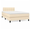 Image de Boxspring met matras stof cràmekleurig 120x190 cm3269756