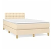 Image de Boxspring met matras stof cràmekleurig 120x190 cm3269805