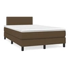 Image de Sommier à Lattes de Lit avec Matelas et LED, Lit Rembourré, Lit Double, Lit Adulte de Chambre à Coucher Intérieur, Moderne, Marron Foncé 120x190 cm