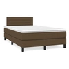 Image de Sommier à Lattes de Lit avec Matelas et LED, Lit Rembourré, Lit Double, Lit Adulte de Chambre à Coucher Intérieur, Moderne, Marron Foncé 120x190 cm