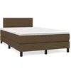 Image de Sommier à Lattes de Lit avec Matelas et LED, Lit Rembourré, Lit Double, Lit Adulte de Chambre à Coucher Intérieur, Moderne, Marron Foncé 120x190 cm