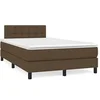Image de Sommier à Lattes de Lit avec Matelas et LED, Lit Rembourré, Lit Double, Lit Adulte de Chambre à Coucher Intérieur, Moderne, Marron Foncé 120x190 cm
