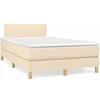 Image de Boxspring met matras en LED stof cràmekleurig 120x190 cm3270079