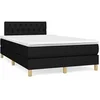 Image de Sommier à lattes de lit matelas et LED noir 120x190 cm tissu 3270111
