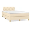Image de Boxspring met matras en LED stof cràmekleurig 120x190 cm3270114